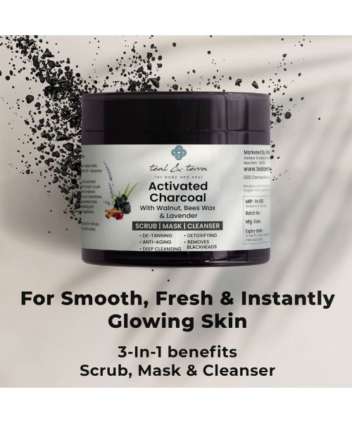 Teal and Terra: Activated Charcoal 3 In 1 Face Mask - 100gm