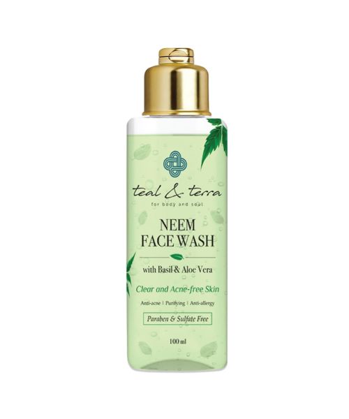 Teal and Terra: Neem Face Wash With Basil & Aloe Vera - 100ml