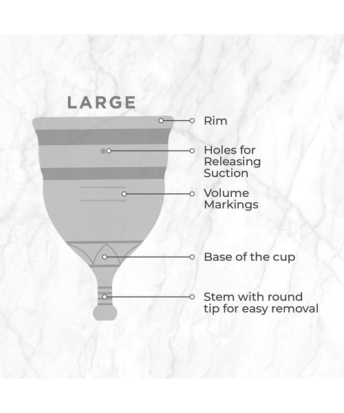 Pee Safe: Reusable Menstrual Cup with Medical Grade Silcone for Women - Large