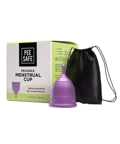 Pee Safe: Reusable Menstrual Cup with Medical Grade Silcone for Women - Extra Small