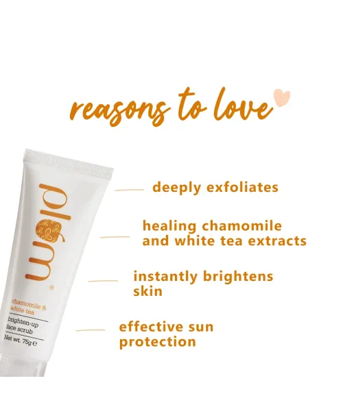 Plum: Chamomile & White Tea Brighten-Up Face Scrub - 75gm