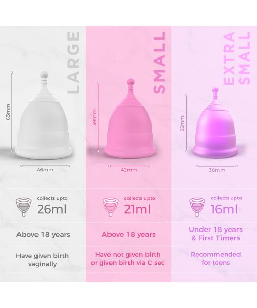 Pee Safe: Reusable Menstrual Cup with Medical Grade Silcone for Women - Extra Small