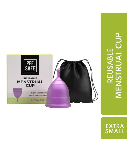 Pee Safe: Reusable Menstrual Cup with Medical Grade Silcone for Women - Extra Small