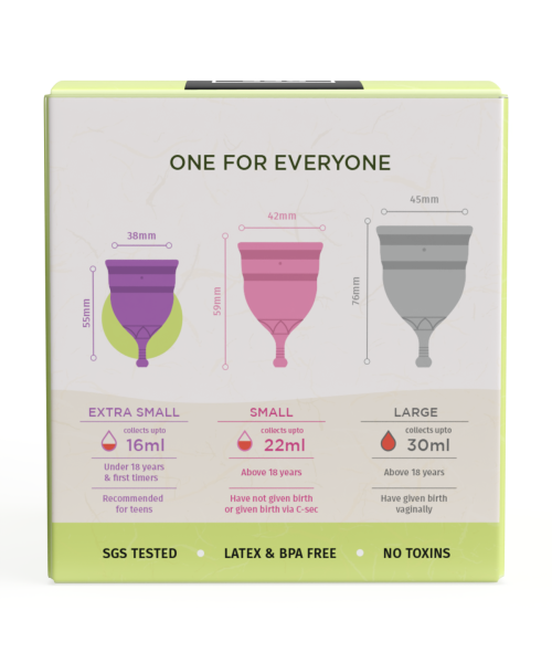 Pee Safe: Reusable Menstrual Cup with Medical Grade Silcone for Women - Extra Small