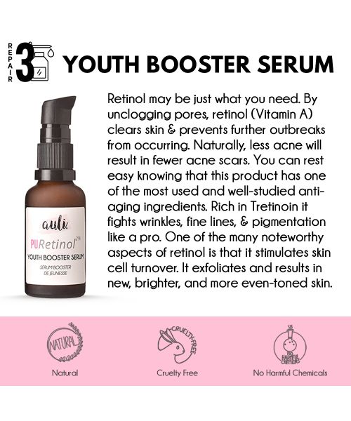 AULI: PURetinol Damage Repair Acne Reducing Skin Brightening Retinol Serum - 30ml