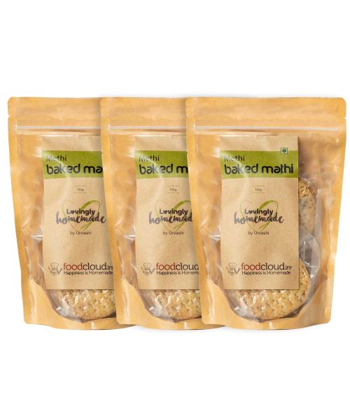 Foodcloud: Baked Methi Mathi - 465 gm (Pack of 3)