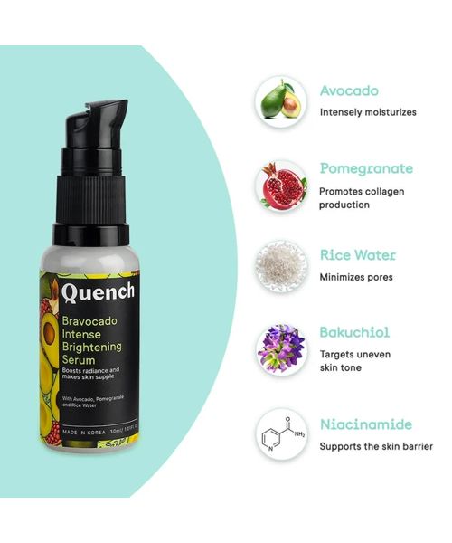 Quench Botanics: Bravocado Intense Brightening Serum | Korean Skin care 30gm