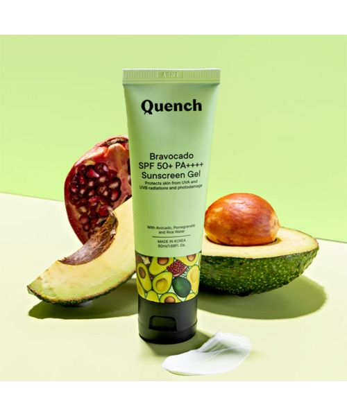 Quench Botanics: Bravocado SPF 50+ PA++++ Sunscreen gel | Korean Skin care - 50ml