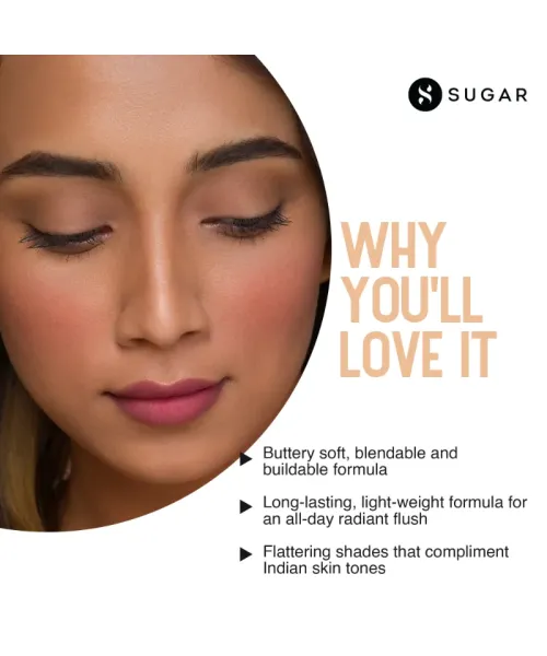 Sugar Cosmetics : Contour De Force - Mini Blush - 05 Coral Climax (Bright Coral Blush) - 12gm