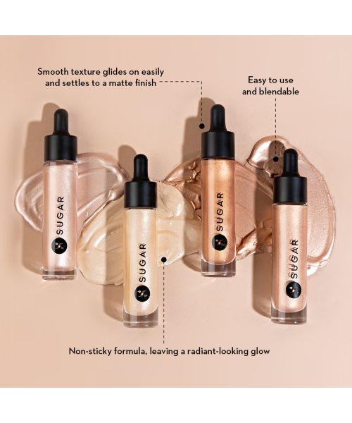 Sugar Cosmetics : Own The Light - Liquid Highlighter - 01 Babe Blaze (Champagne Gold) - 20ml