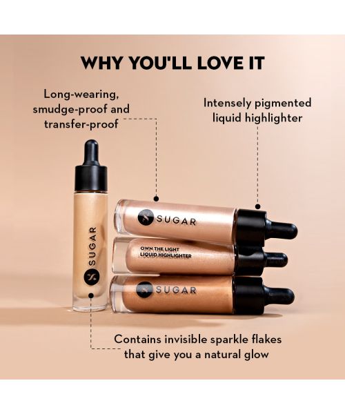 Sugar Cosmetics : Own The Light - Liquid Highlighter - 01 Babe Blaze (Champagne Gold) - 20ml
