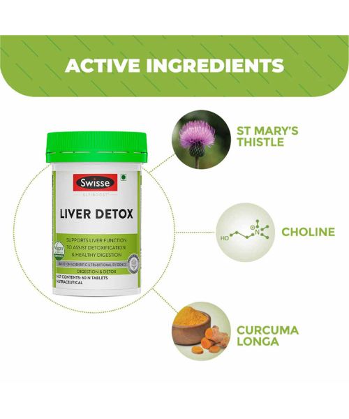 Swisse: Ultiboost Liver Detox Supplement for Complete Liver Support, Cleansing and Detox - 30 Tablets