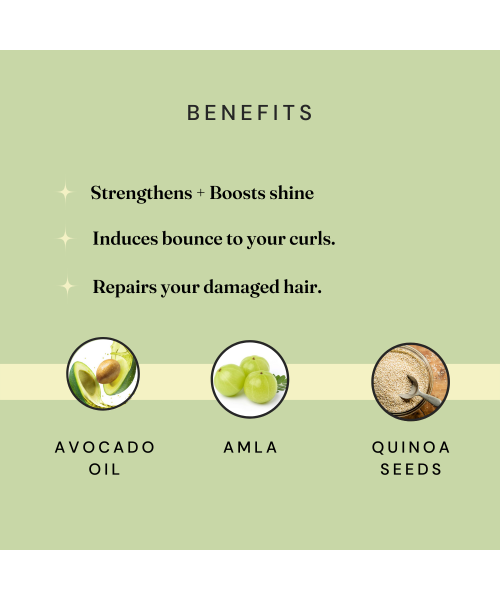 Fix My Curls : Protein Powered Deep Conditioning Mask With Amla, Quinoa, Avocado Oil, & Brown Algae Extract for Curly and Wavy Hair -300gm