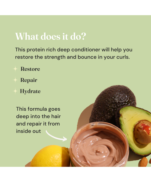 Fix My Curls : Protein Powered Deep Conditioning Mask With Amla, Quinoa, Avocado Oil, & Brown Algae Extract for Curly and Wavy Hair -300gm