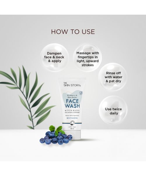 The Skin Story: Shea Butter & Blueberry Facewash - Revitaliser - 100 ml