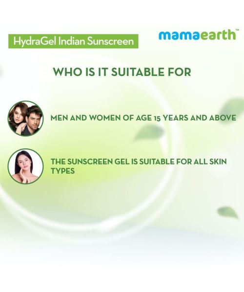 Mamaearth: HydraGel Indian Sunscreen with Aloe Vera and Raspberry for Sun Protection - 50g