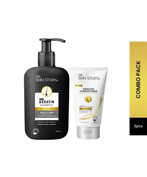 The Skin Story: Keratin Hair Care Duo ( Shampoo + Conditioner ) For Dry Hair