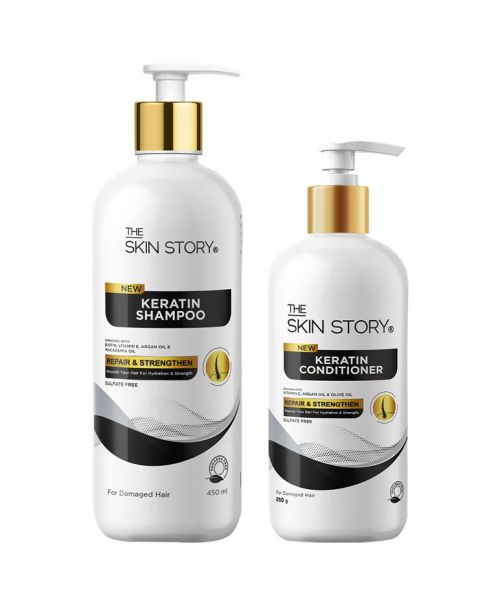 The Skin Story: Duo Value Pack (Sulfate Free Keratin Shampoo - 450ml + Keratin Conditioner - 250gm)