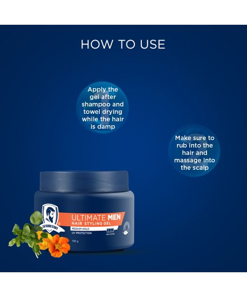 The Beard Story: Hair Styling Gel For Medium Hold, UV Protection , 100 % Shine - 100 gm