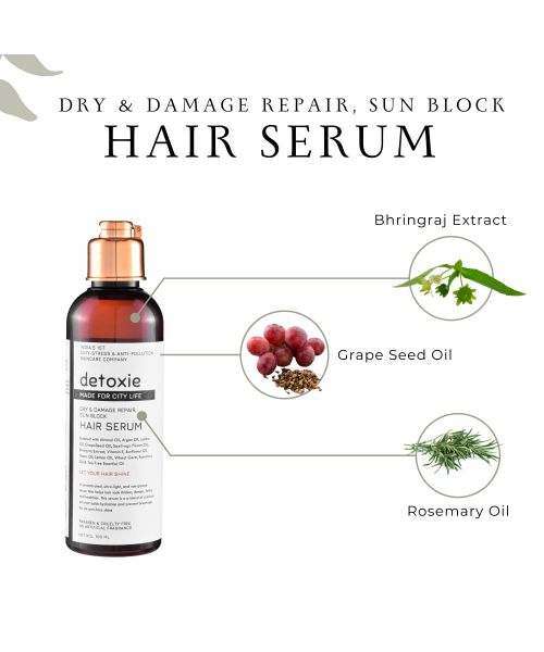 Detoxie: Dry Damage Sun Block Hair Serum -100ml