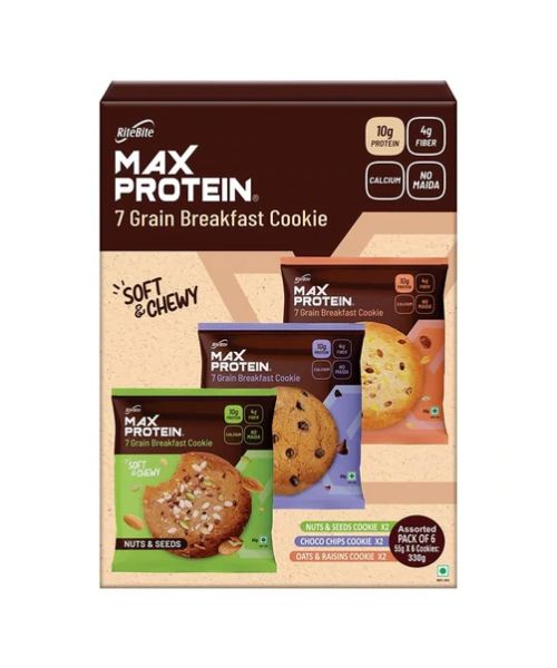 RiteBite Max Protein: Cookies Assorted [Pack of 6 ] - 330gm