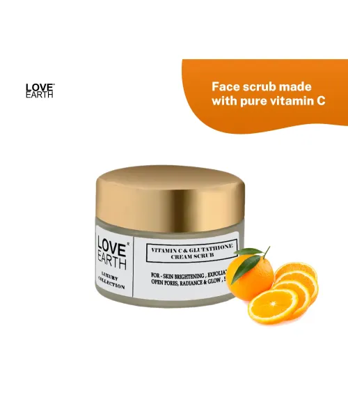 Love Earth: Vitamin C and Glutathione Face Scrub - 50gm