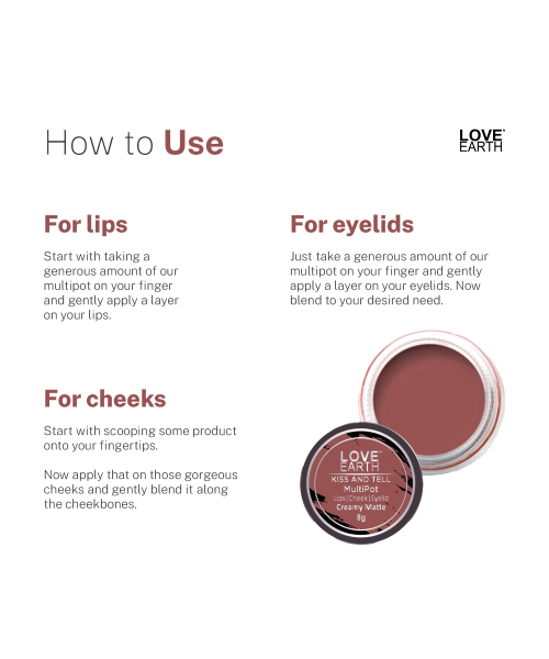 Love Earth: Lip & Cheek Tint - Kiss and Tell - 8gm