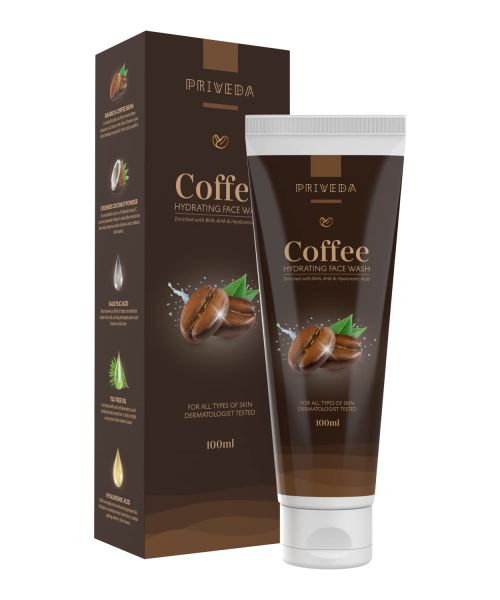 Priveda: Daily-Use Hydrating Coffee Face Wash - 100ml| For All Skin | Suitable For Both Women And Men