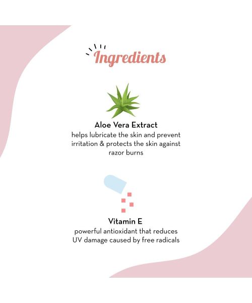 Plush: All Natural Shaving Gel for Women with Aloe Vera & Vitamin E Extracts Sensitive Skin - 100gm