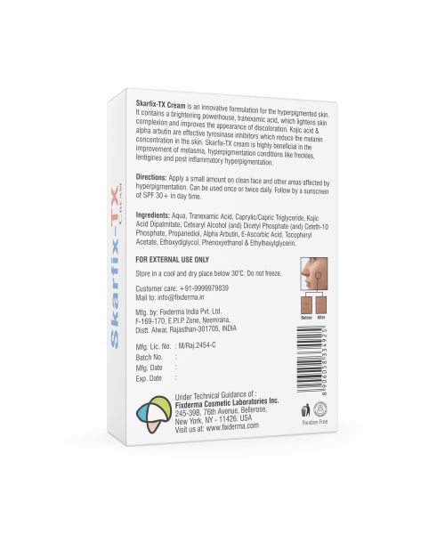 Fixderma: SKARFIX -TX Face Cream Tranexamic Acid + 2% Kojic Acid - 15gm