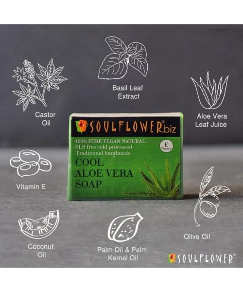 Soulflower: Cool Aloe Vera Soap - 150g