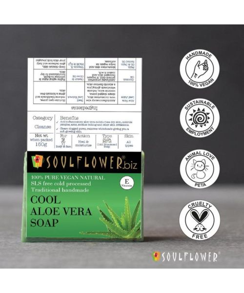 Soulflower: Cool Aloe Vera Soap - 150g