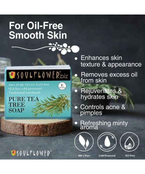 Soulflower: Pure Tea Tree Soap - 150g