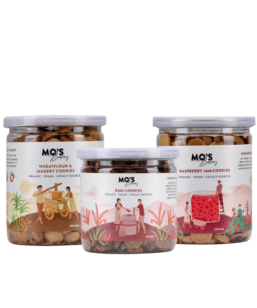 MOS Bakery: Combo of Raspberry Jam Cookies, Wheatflour & Jaggery Cookies & Ragi Cookies