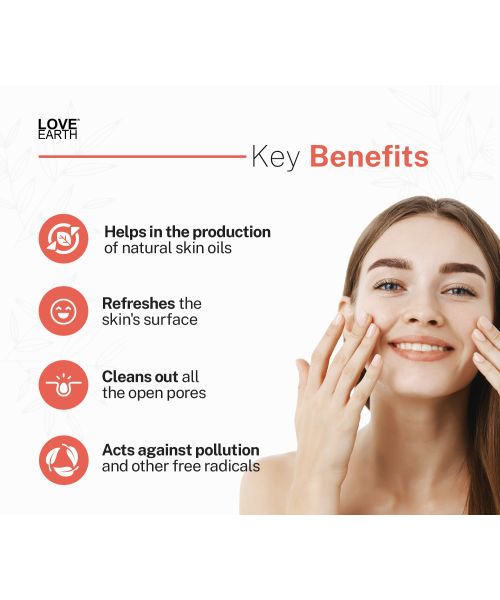 Love Earth: No Foam Face Wash for Normal to Sensitive Skin Gentle Skin Cleanser - 100ml