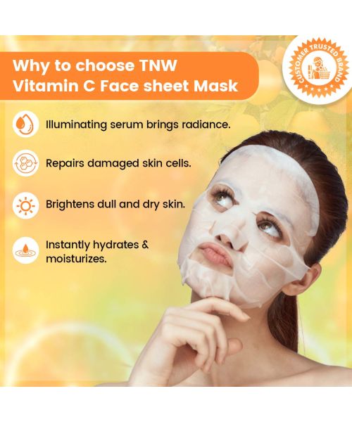 TNW - The Natural Wash: Vitamin C Face Sheet Mask (Skin Repairing & Illuminating) - 20gm