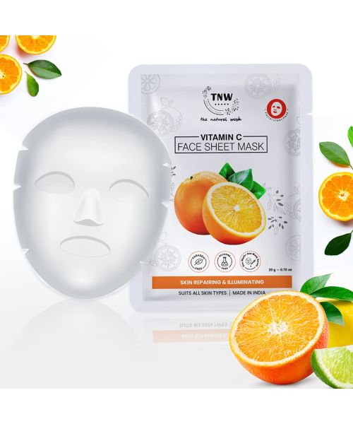 TNW - The Natural Wash: Vitamin C Face Sheet Mask (Skin Repairing & Illuminating) - 20gm