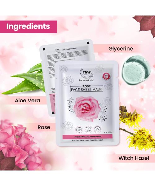 TNW - The Natural Wash: Rose Face Sheet Mask (Hydrating & Refreshing) - 20gm