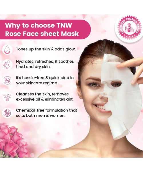 TNW - The Natural Wash: Rose Face Sheet Mask (Hydrating & Refreshing) - 20gm