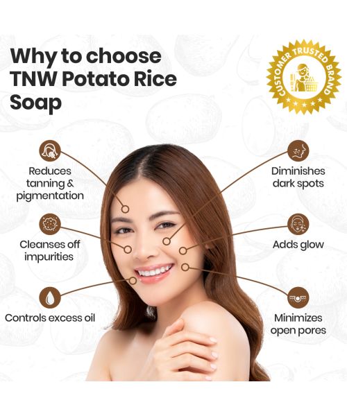 TNW - The Natural Wash: Handmade Potato Rice Soap For Oily Skin (Lightens Tanning & Pigmentation) -100g