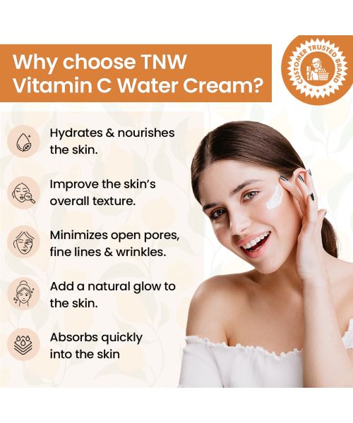 TNW - The Natural Wash: Vitamin C Water Cream For Glowing, Hydrated & Soft Skin - 50gm