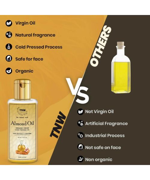 TNW - The Natural Wash: Virgin Almond Oil (Cold Pressed Oil For Skin & Hair) - 100ml