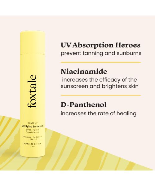 Foxtale: CoverUp SPF 50+ PA++++ Broad Spectrum Matte Sunscreen - 50ml