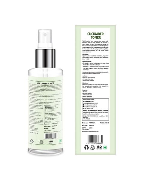 TNW - The Natural Wash: Cucumber Toner (Toner & Makeup Remover) - 100ml