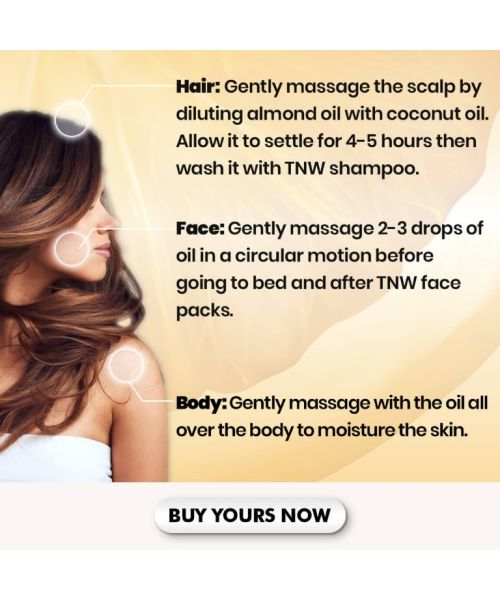 TNW - The Natural Wash: Virgin Almond Oil (Cold Pressed Oil For Skin & Hair) - 100ml