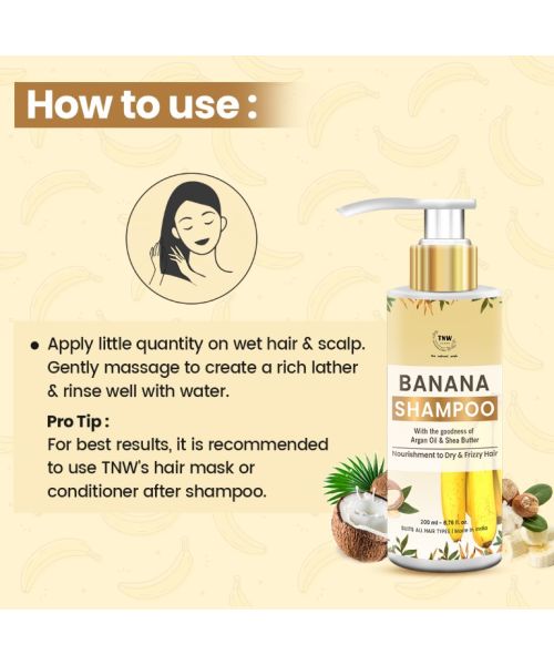 TNW - The Natural Wash: Banana Shampoo (Anti-Frizz Shampoo) - 200ml