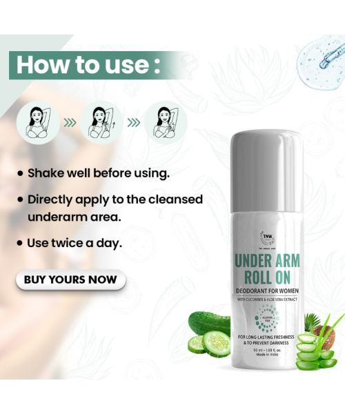 TNW - The Natural Wash: Underarm Roll On Deodorant For Women (Prevents Darkness) - 50ml