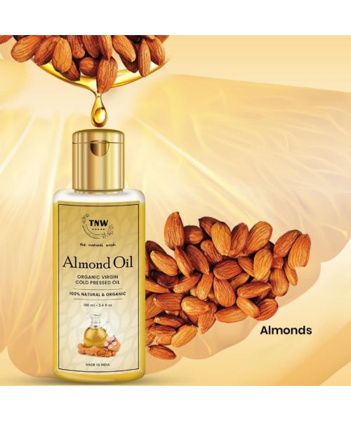 TNW - The Natural Wash: Virgin Almond Oil (Cold Pressed Oil For Skin & Hair) - 100ml