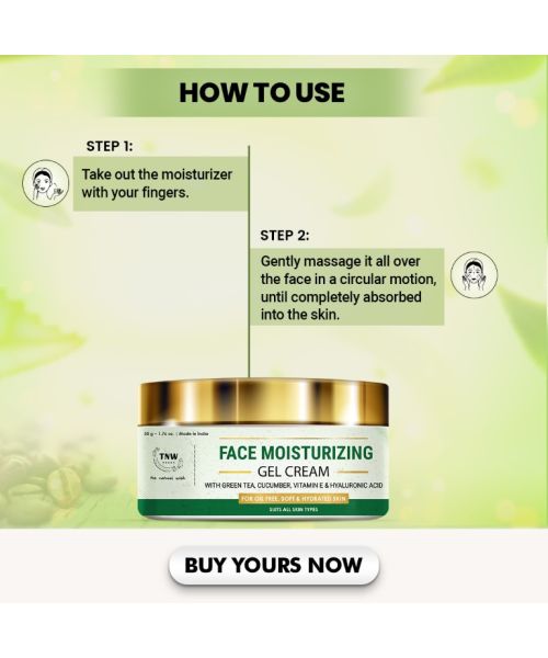 TNW - The Natural Wash: Face Moisturizing Gel Cream For Oil Free, Soft & Hydrated Skin - 50gm