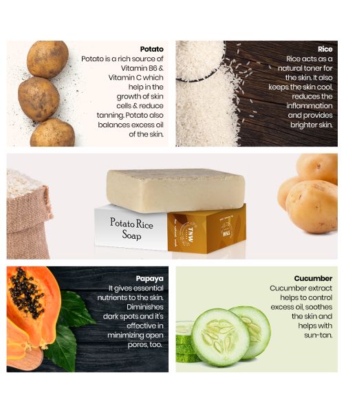 TNW - The Natural Wash: Handmade Potato Rice Soap For Oily Skin (Lightens Tanning & Pigmentation) -100g